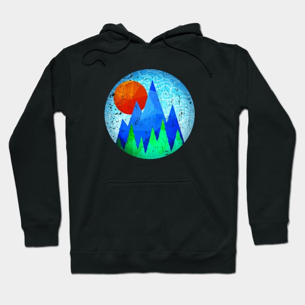 Mountain Sunrise (vintage look) Hoodie by robotface